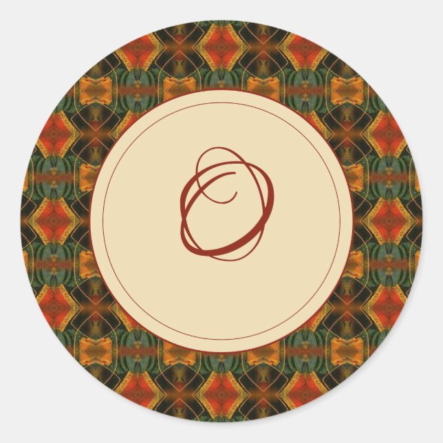 Adesivo Redondo Lillian com selo de envelope inicial (Frente)