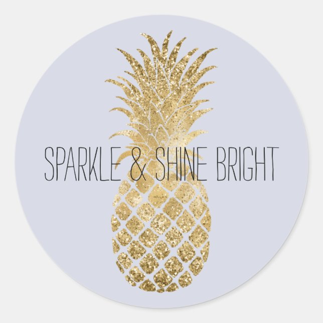 Adesivo Redondo Lilly Lavanda Glitter Glitzy Pineapple Sparkle (Frente)