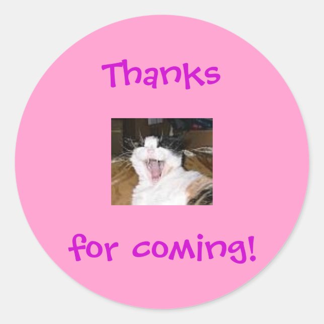 Adesivo Redondo Lillytalk, Obrigados para vir! (Frente)