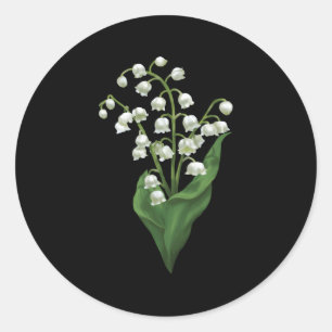 Adesivo Redondo Lily Branca Da Aquarela Da Primavera De Vale