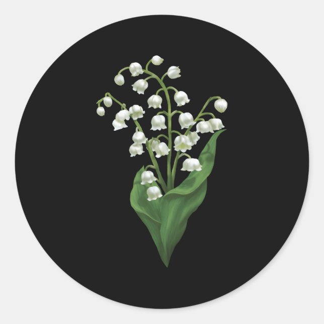 Adesivo Redondo Lily Branca Da Aquarela Da Primavera De Vale (Frente)