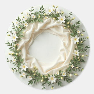 Adesivo Redondo Lily Bridal Wreath Sticker