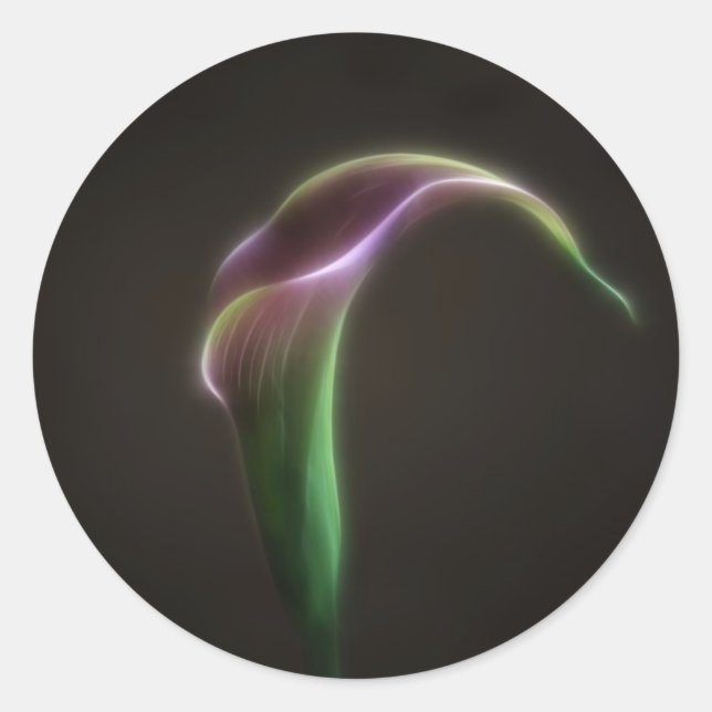 Adesivo Redondo Lily Calla Rosa (Frente)