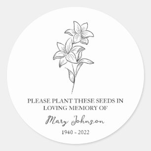 Adesivo Redondo Lily Memorial Funeral Seed Packet
