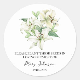 Adesivo Redondo Lily Memorial Funeral Seed Packet