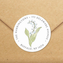Lily of the Valley May Floral Return Address