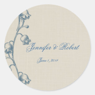 Adesivo Redondo Lily of the Valley on Linen Envelope Seal