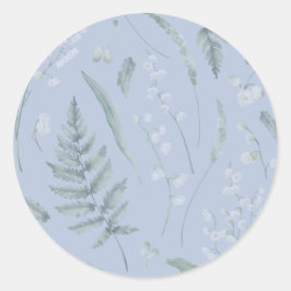 Adesivo Redondo Lily of Valley com Ferns | Azul