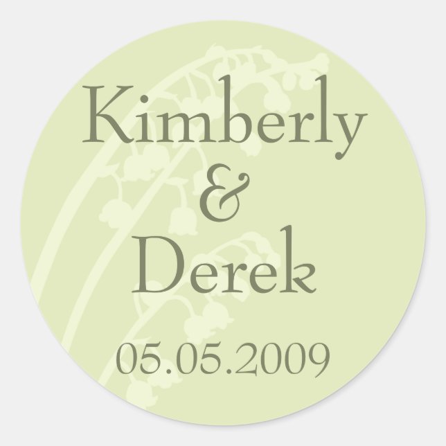 Adesivo Redondo Lily of Valley ・ Save the Date Sticker (Frente)