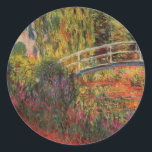 Adesivo Redondo Lily Pond de Água do Monet<br><div class="desc">Lily Lily Pond de Monet. Por favor,  visite minha loja para obter design mais interessante e mais opções de cores. => zazzle.com/colorfulworld*</div>