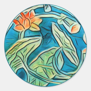 Adesivo Redondo Lily Pond Sticker