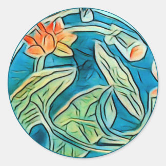 Adesivo Redondo Lily Pond Sticker