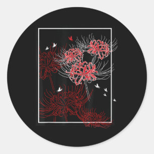 Adesivo Redondo Lily Red Spider Com Aninho Japonês Butterfly