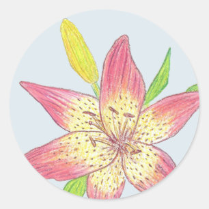 Adesivo Redondo Lily Sticker