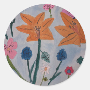 Adesivo Redondo Lily Sticker Laranja