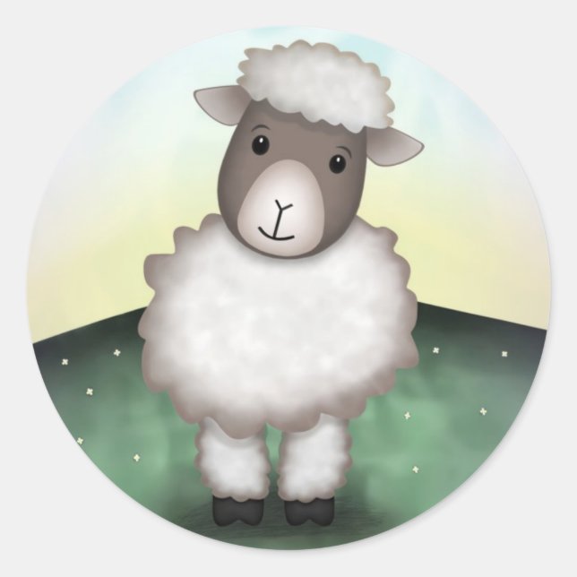 Adesivo Redondo Lily the Lamb - Stickers (Frente)