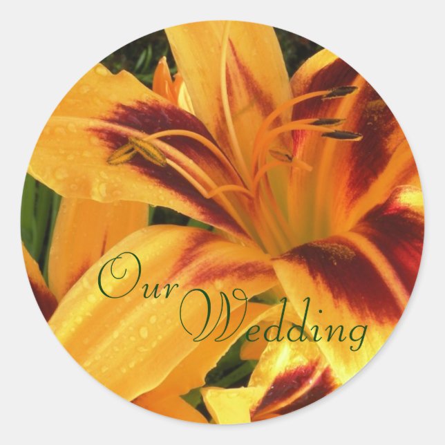 Adesivo Redondo Lily Wedding Stickers (Frente)