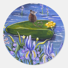Adesivo Redondo Lilypad do mouse Sticker"