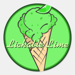 Adesivo Redondo Limão Icecream Sticker