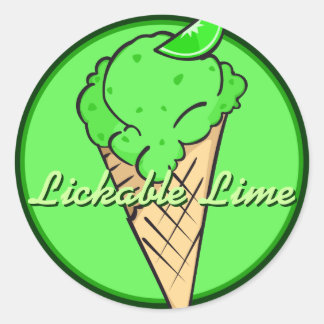Adesivo Redondo Limão Icecream Sticker