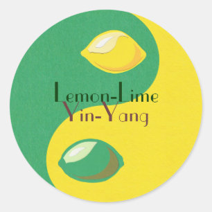Adesivo Redondo Limão Limão Yin-Yang Stickers