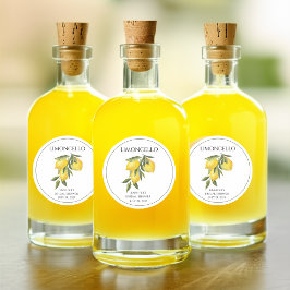 Adesivo Redondo Limão Limoncello Obrigada Favor de Chuveiro de Noi