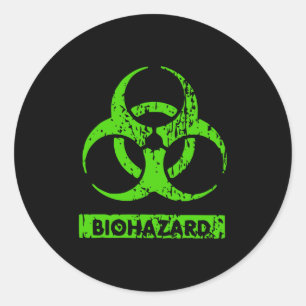Adesivo Redondo Limão Neon Green BioHazard Chemicals Graphic
