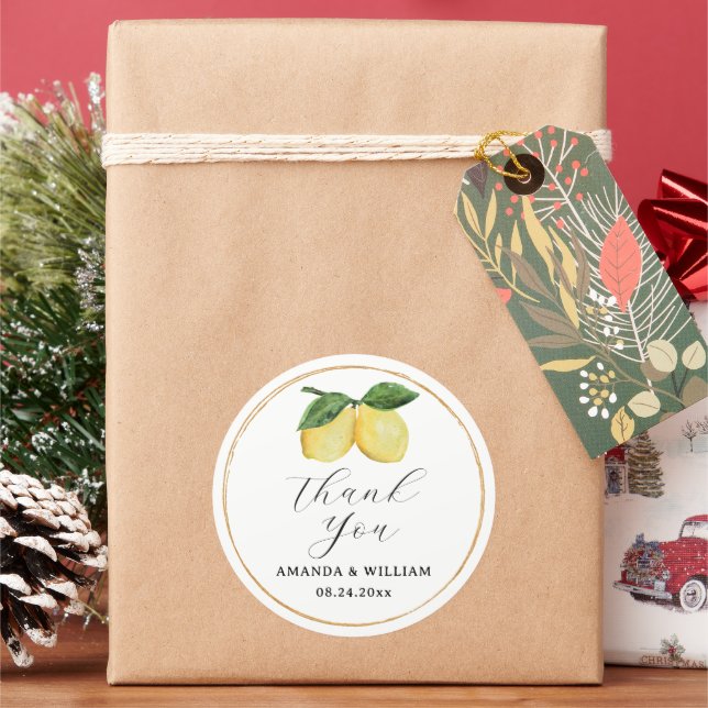 Adesivo Redondo Limão Obrigado (Feriado)