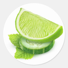 Adesivo Redondo Limão, pepino e menta