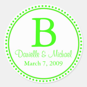 Adesivo Redondo Lime Green Monogram