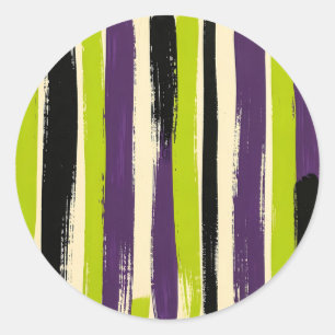 Adesivo Redondo Lime Verde Roxo Preto Pincelada Negrita Vertical