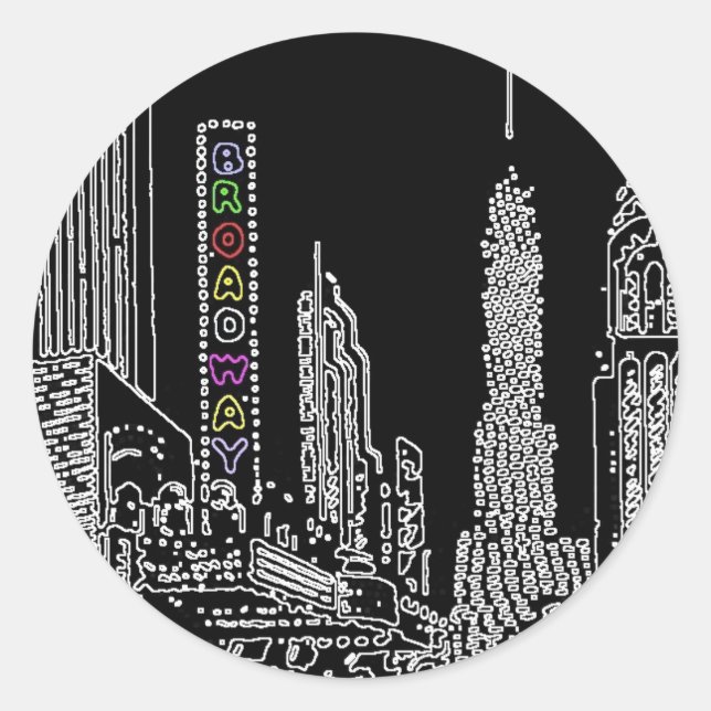 Adesivo Redondo Limite de Broadway (Frente)