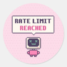 Limite de Taxa Atingido Sticker de Pixel de IA Eng