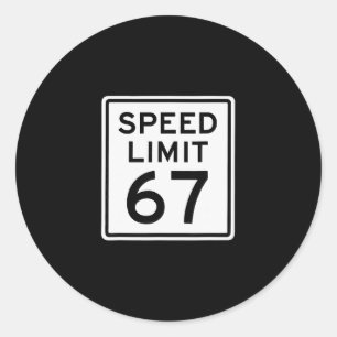 Adesivo Redondo Limite de Velocidade 67 Meme Brainrot 6 7 6-7 Seis