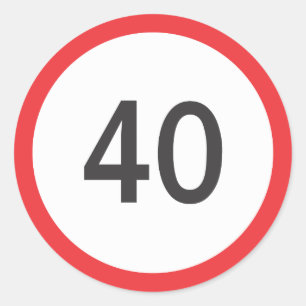 Adesivo Redondo Limite de velocidade quarenta