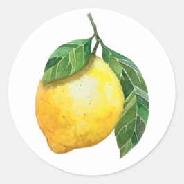 Adesivo Redondo Limoeiro em Aquarela Fofo