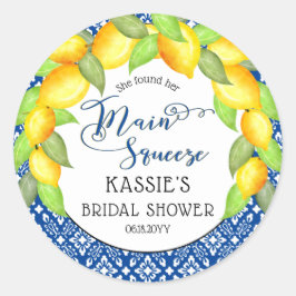 Adesivo Redondo Limões de aperto principal Clássico do Chá de pane