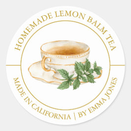 Adesivo Redondo Limon Balm Tea Modern