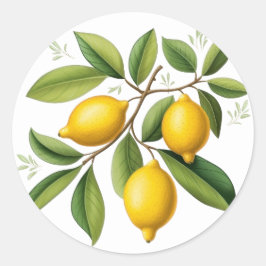 Adesivo Redondo Limon Branch Elegant Vintage