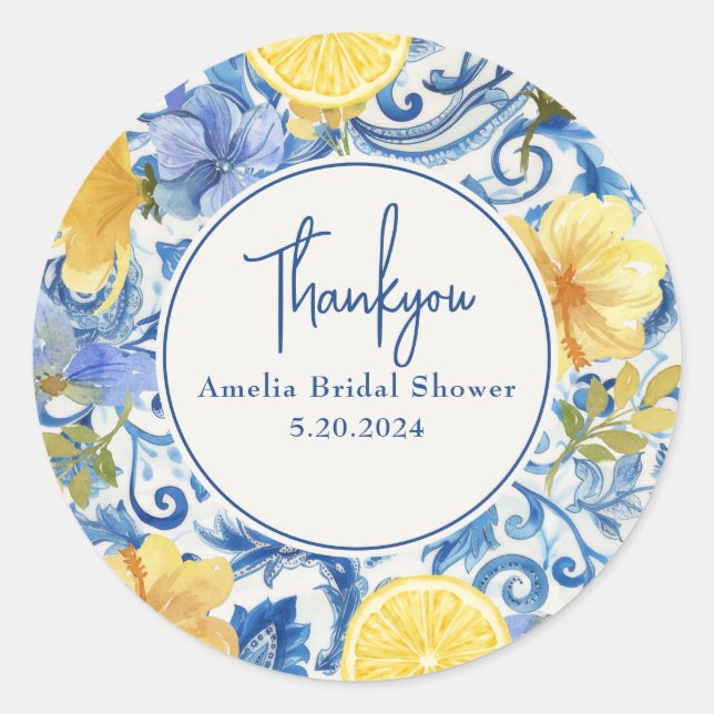 Adesivo Redondo Limon fruta cítrica Aperto principal chá de panela (Frente)