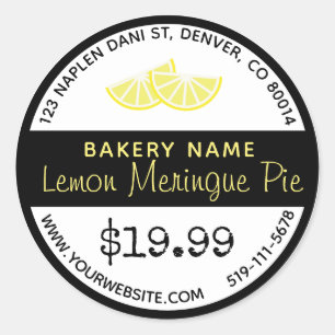 Adesivo Redondo Limon Meringue Pie Bakery