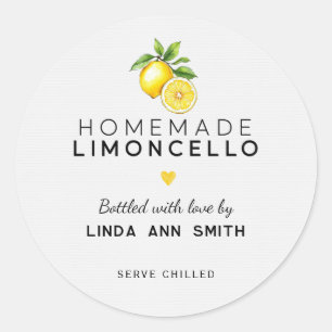 Adesivo Redondo Limoncello Caseiro Engarrafado Personalizado