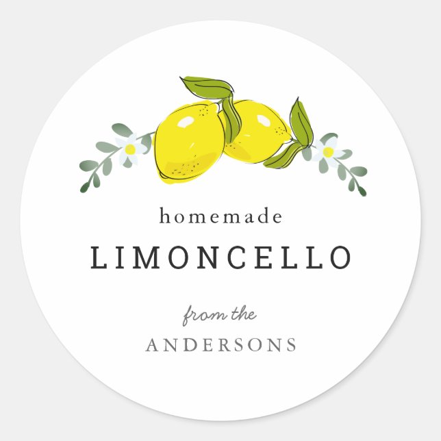 Adesivo Redondo Limoncello Lemon Floral White (Frente)