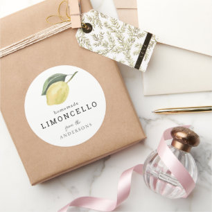 Adesivo Redondo Limoncello Lemon Floral White