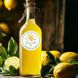 Adesivo Redondo Limoncello Limonada Limão Artesanato Feito à Mão P