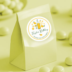 Adesivo Redondo Limoncello Limonada Limão Personalizado Aniversári
