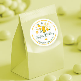 Adesivo Redondo Limoncello Limonada Personalizado de Aniversário