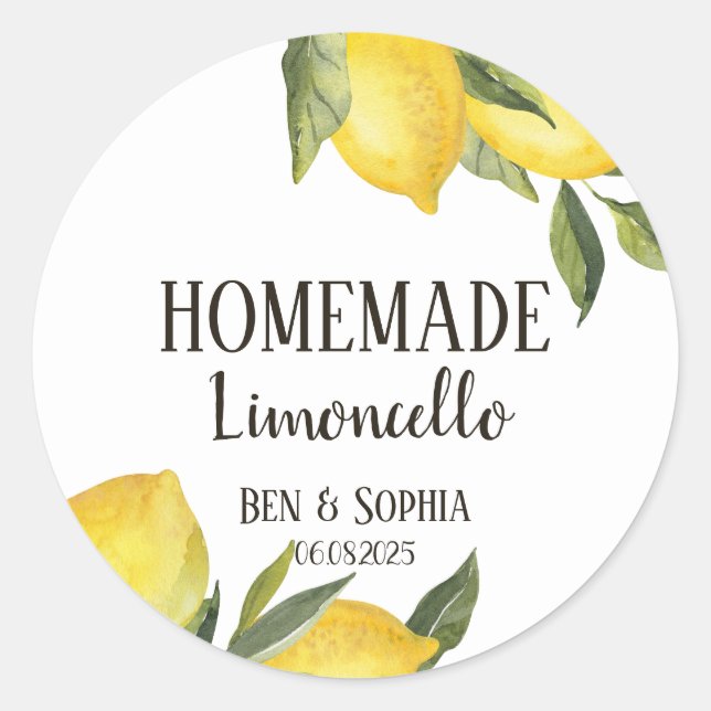Adesivo Redondo Limoncello Rústico Moderno Caseiro Limoncello  (Frente)