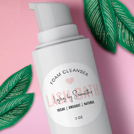 Adesivo Redondo Limpador de Extensões Lash de Logotipo de Script R