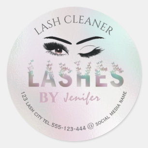 Adesivo Redondo Limpador de lash de piscar os olhos com lash de gl